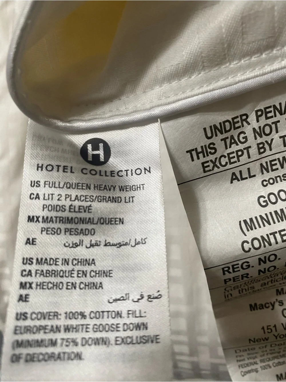 Hotel Collection Goose Down European White Comforter-Full/Queen 94x96